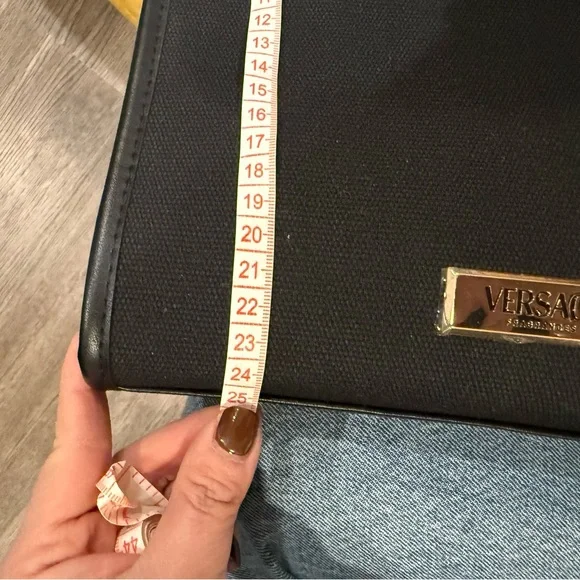 VERSACE Fragances mini tote canvas mix leather bag - Picture 9 of 10